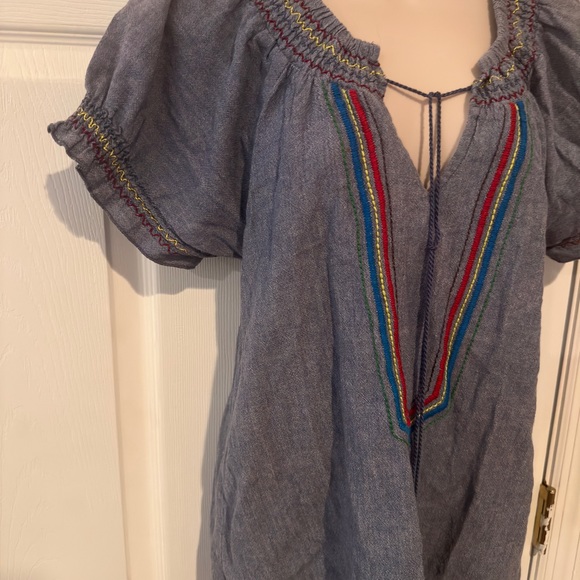 Flutterbye chambray v neck tie top size medium - Picture 6 of 6